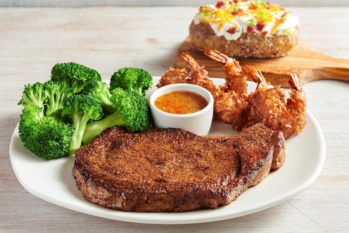 13OZ RIBEYE & CHOICE OF SHRIMP grilled to perfection with Outback signature seasoning