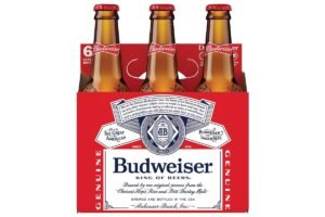 Enjoy our 6 PACK BUDWEISER from the to go boozy beverages menu - cooked to perfection