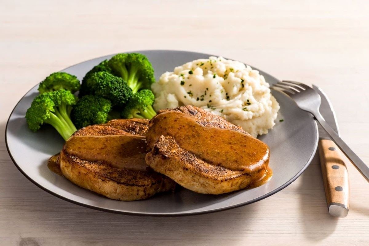 Delicious CARAMEL MUSTARD GLAZED PORK CHOPS - a perfect choice from our chicken