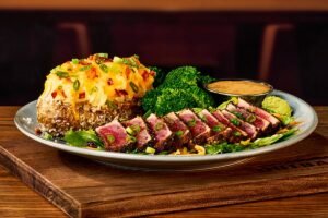 Enjoy our SEARED PEPPERED AHI from the seafood menu - cooked to perfection
