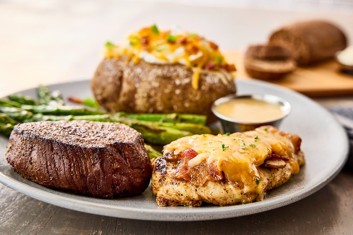 SIRLOIN & ALICE SPRINGS CHICKEN grilled to perfection with Outback signature seasoning