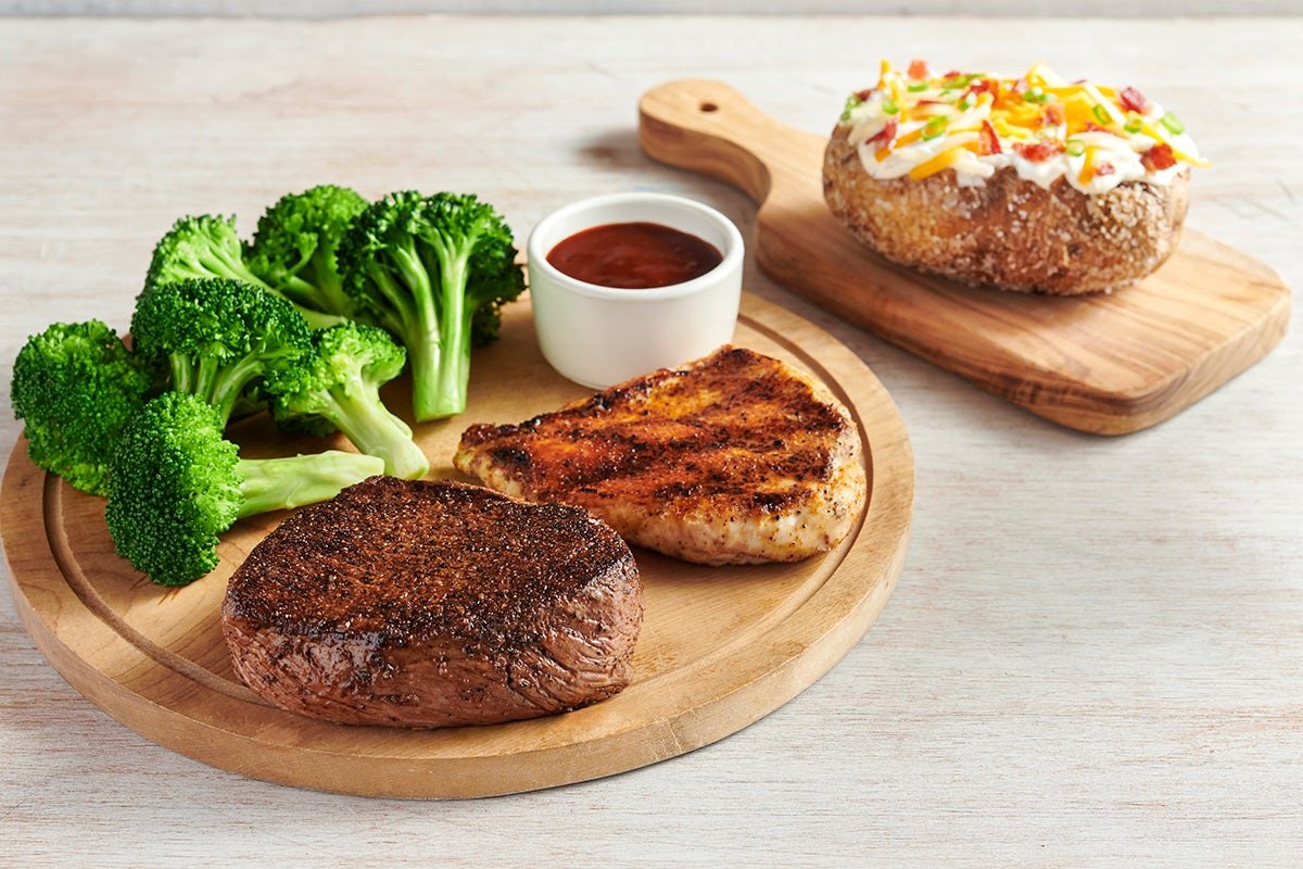 SIRLOIN & GRILLED CHICKEN grilled to perfection with Outback signature seasoning