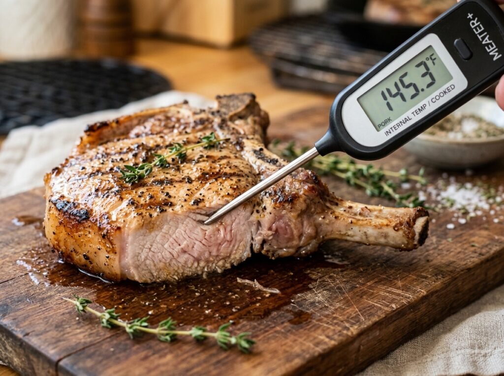 Internal Temperature of a Pork Chop